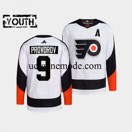 Kinder Philadelphia Flyers Eishockey Trikot Ivan Provorov 9 Adidas 2022 Reverse Retro Weiß Authentic